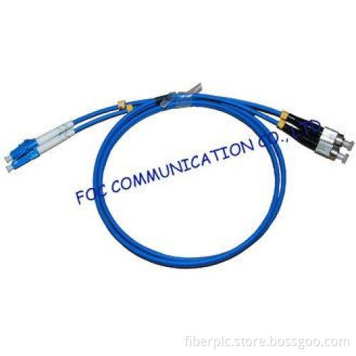 Armored LSZH Fiber Optic Patch Cable LC - FC Duplex Anti ro